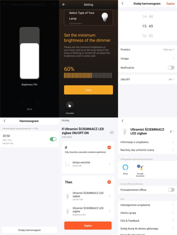 Mini Sterownik Ściemniacz LED DIM Seria GL ZigBee TUYA Home Assistant