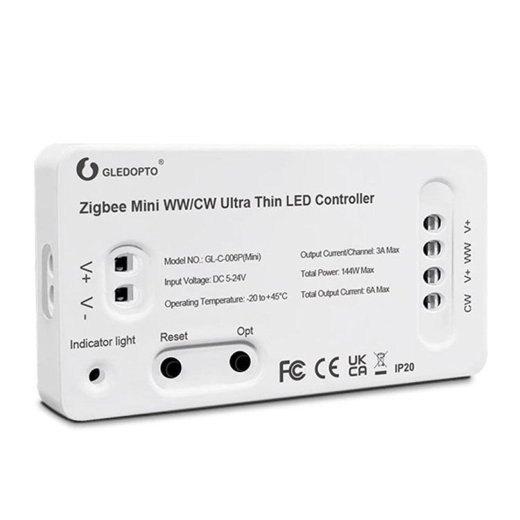 Mini Sterownik LED WW/CW CCT ZigBee TUYA Home Assistant 5-24V Seria GL