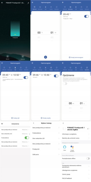 PSMART Przełącznik 1 Obwód C RM ZigBee TUYA