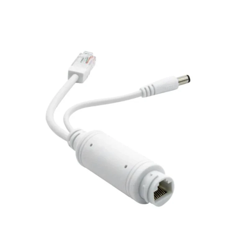 Adapter SPLITTER PoE: DC 5.5mm / 2.1 + RJ45 Zasilanie Skrętką z 48V na 12V