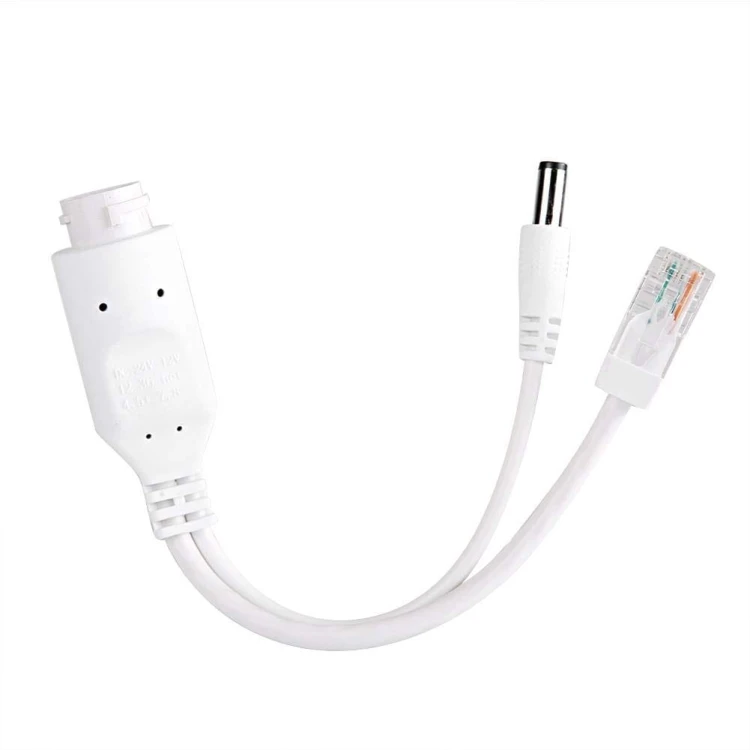 Adapter SPLITTER PoE: DC 5.5mm / 2.1 + RJ45 Zasilanie Skrętką z 48V na 12V