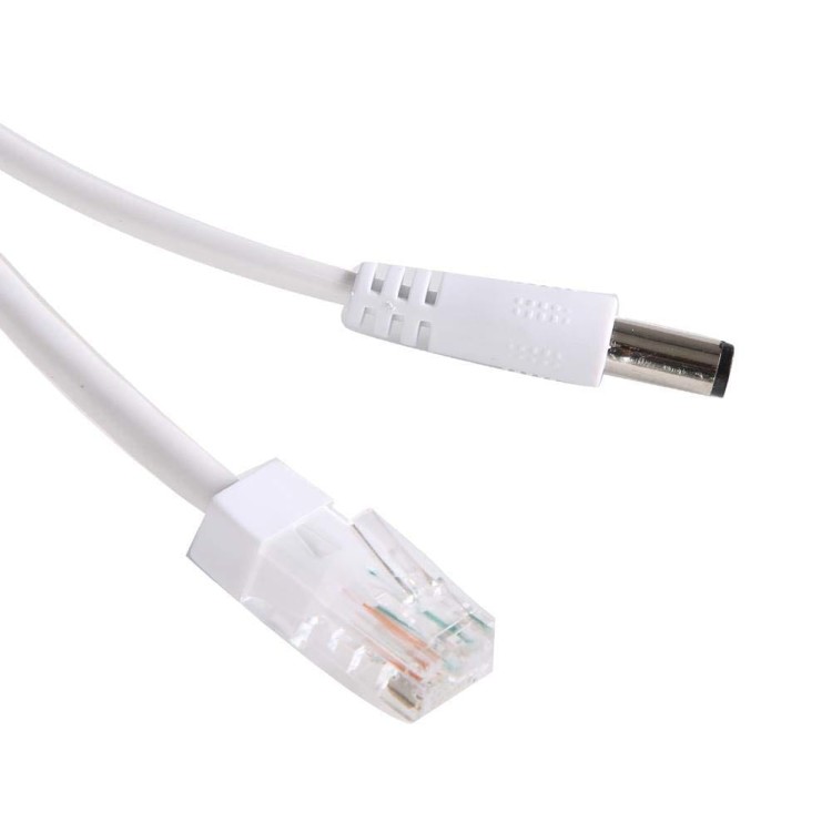 Adapter SPLITTER PoE: DC 5.5mm / 2.1 + RJ45 Zasilanie Skrętką z 48V na 12V