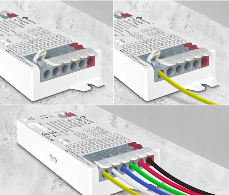 Sterownik Kontroler LED 5w1 Ściemniacz RGB+CCT RGBW 20A ZigBee + RF Seria GL TUYA Home Assistant