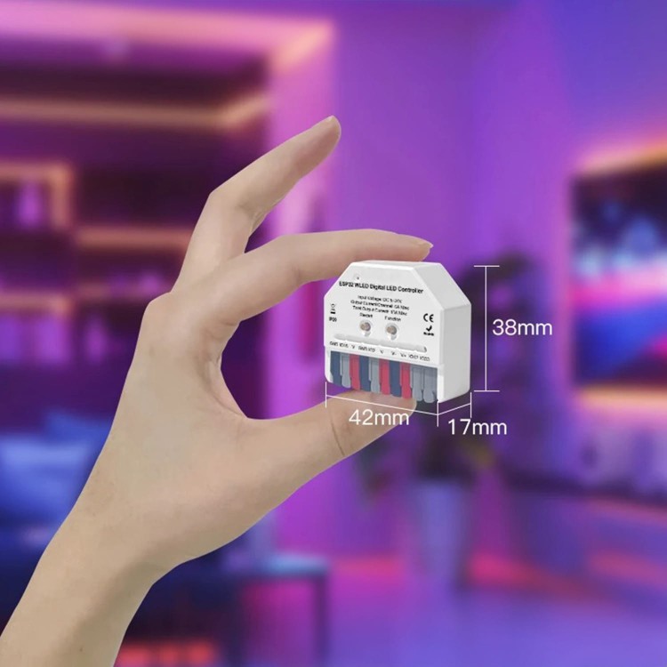 Mini Sterownik ESP32 do Taśmy LED RGBiC 5-24V Mikrofon Seria GL WiFi WLED