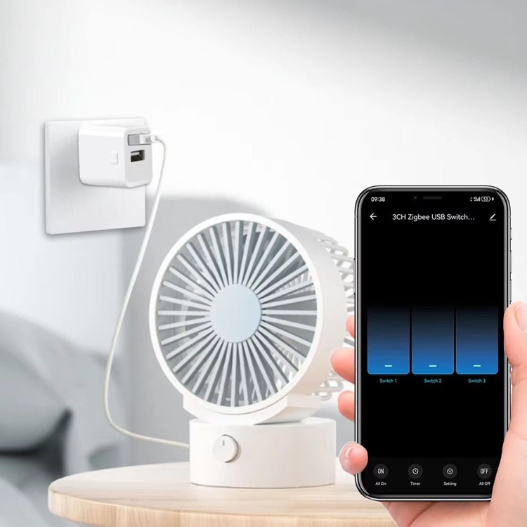 Inteligentny Mini Przełącznik adapter USB 2 porty 5-12V WiFi TUYA