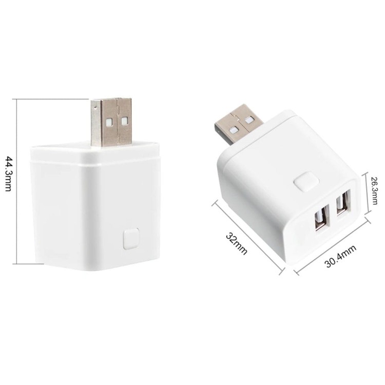 Inteligentny Mini Przełącznik adapter USB 2 porty 5-12V WiFi TUYA