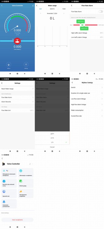 Sterownik zaworu 3/4" Licznik Przepływu wody Akumulator WiFi TUYA