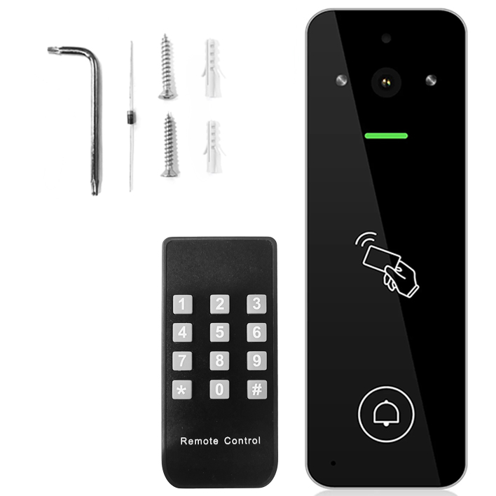 zestaw Wideodomofon dotykowy szyfrator kablowy pilot IR karta RFID WIFI TUYA