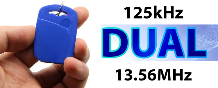 niebieski brelok rfid dual 12,khz 13,56mhz