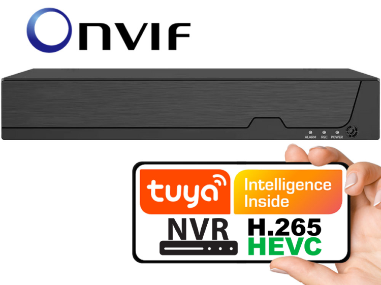 Rejestrator Video 4K 16 Kanałów ONVIF H.265 HDMI IP NVR TUYA