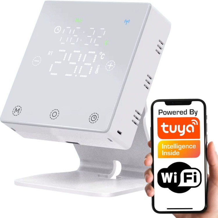 Inteligentny Termostat pokojowy bateryjny ekran USB Wifi + RF TUYA