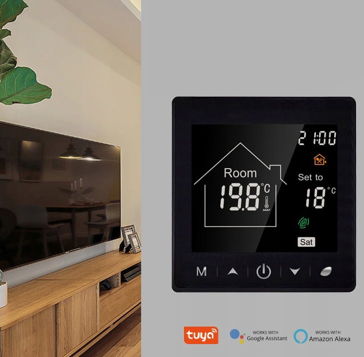 ścienny termostat bateryjny wifi rf tuya