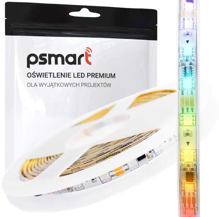 PSMART Taśma LED Adresowalna 12V RGBIC 5050 IP65 10mm 60led/m 5m