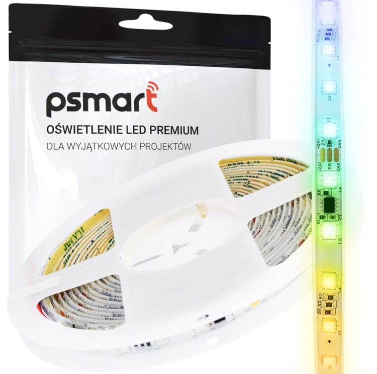 PSMART Taśma LED RGBIC 5m 24V IP65 60LED/m 5050 Adresowalna Wodoodporna