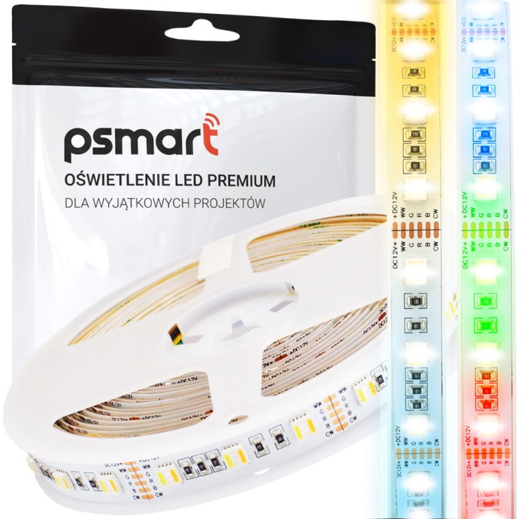 Taśma LED RGB+CCT 12V 5m IP20 PSMART PRO – 5050, 60 LED/m, 12mm