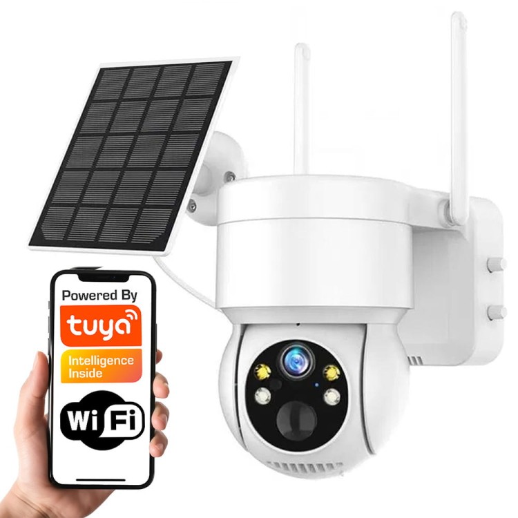 Kamera zewnętrzna akumulatorowa 3 MP obrotowa IP66 TUYA WiFi + panel słoneczny 5W