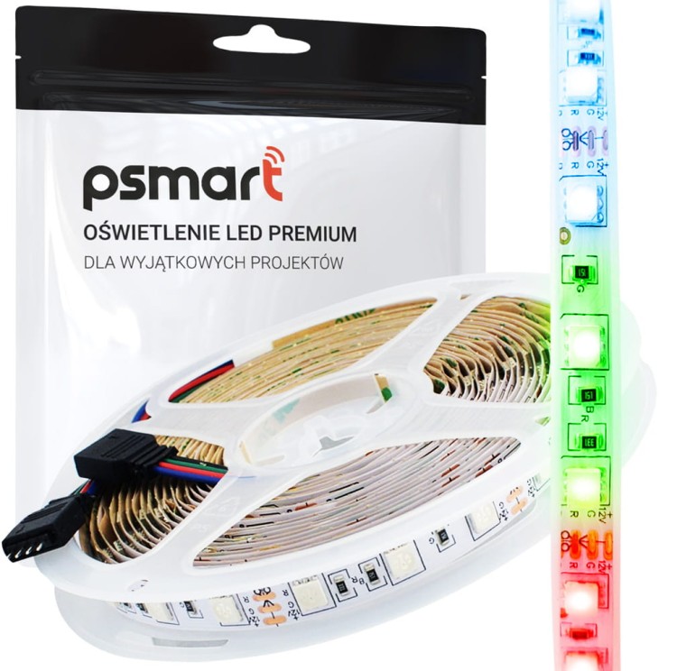Taśma LED RGB 12V 5m PSMART 5050 IP20 60 LED/m do wnętrz