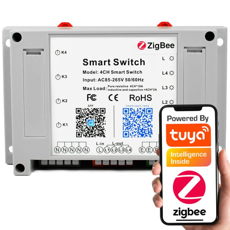inteligentny sterownik 4 kanały 4x10A 40A Zigbee tuya smart.jpg