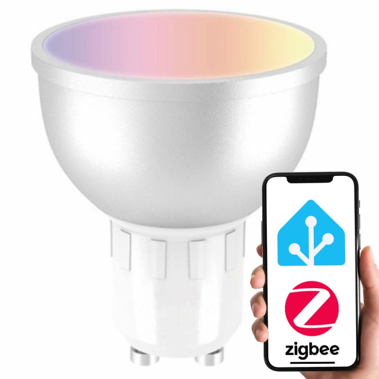Inteligentna Żarówka LED GU10 RGB+CCT ZigBee 3.0 Home Assistant