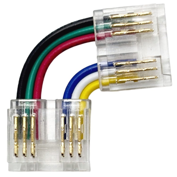 Złączka kątowa do taśm LED 12 mm RGBCCT 6-PIN