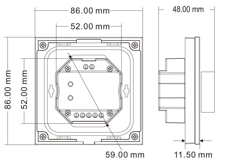 kontroler-led-rgb-dim-pokretlo-12-24v-seria-sd-czarny-rf24ghz