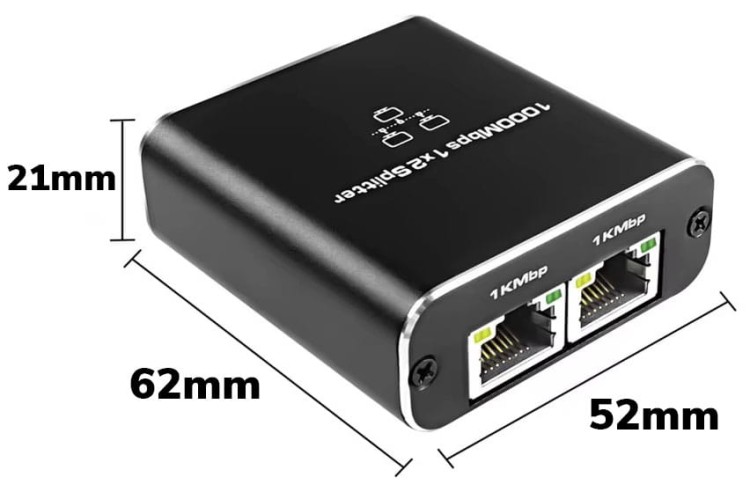 RJ45 1x2 Splitter 1000 Mbit USB-C