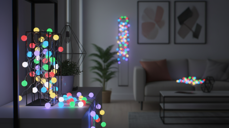 Lancuch kulki LED RGBIC 10m Tuya Smart WiFi BT Pilot IR