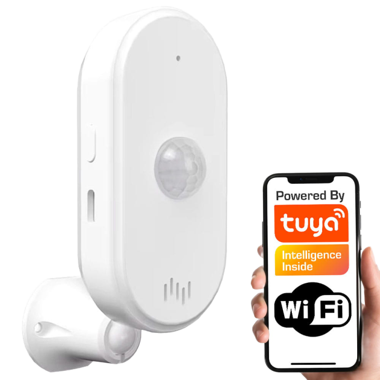 Czujnik Ruchu PIR z Alarmem Dźwiękowym USB-C WiFi TUYA