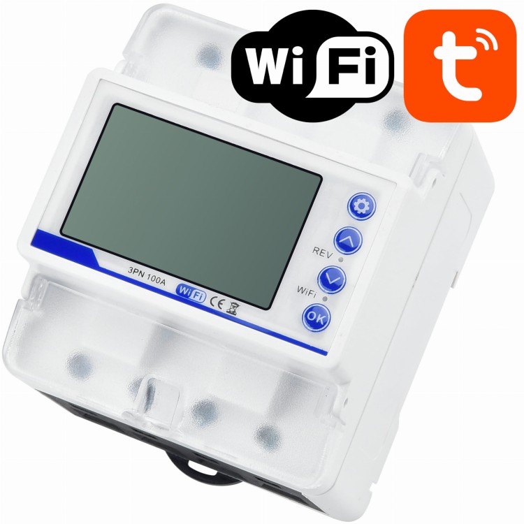 OXT Inteligentny Sterownik Licznik Trzyfazowy 100A na szynę DIN WiFi Tuya