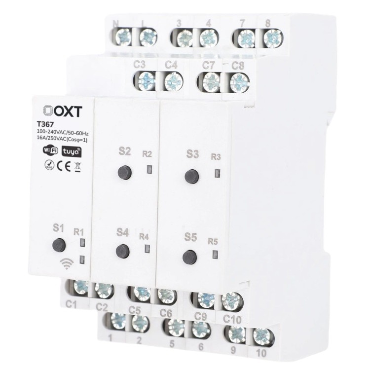 OXT Inteligentny Sterownik Przekaźnik 5 Kanałów z Przełącznikiem WiFi Tuya