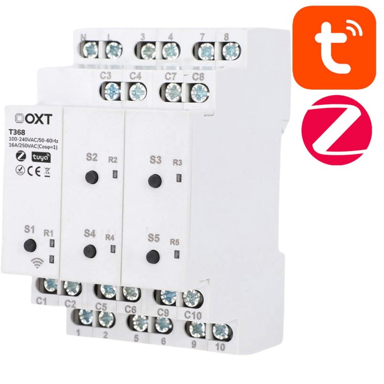 OXT Inteligentny Sterownik Przekaźnik 5 Kanałów z Przełącznikiem ZigBee
