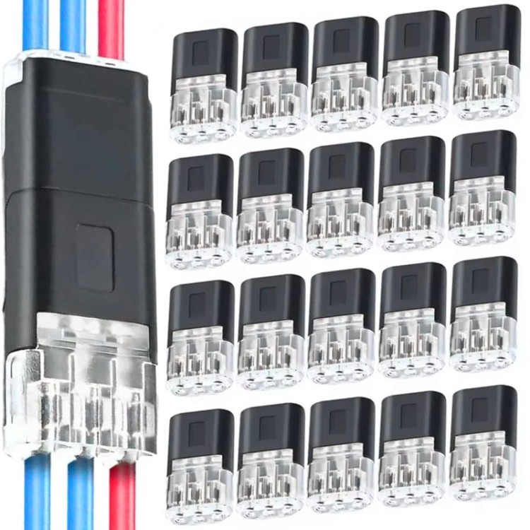 Zestaw 20x Szybkozłączka zaciskowa 3-PIN do zasilania przewodów LED
