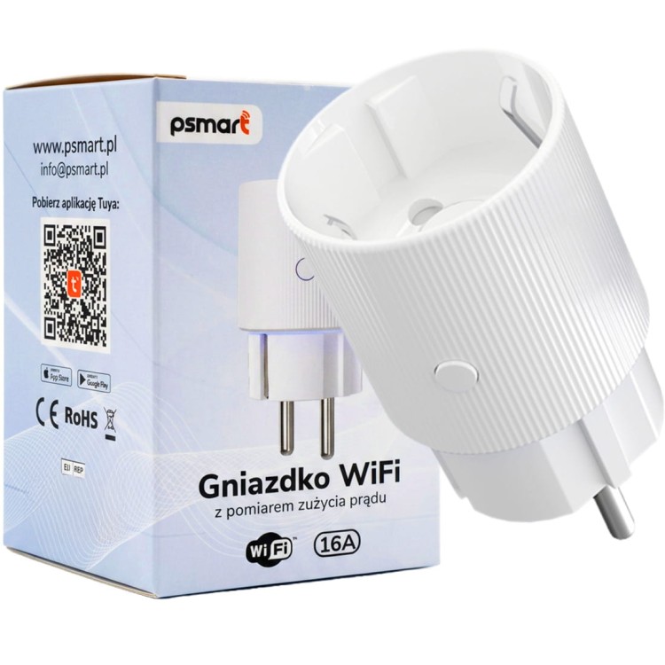 PSMART Inteligentne Gniazdko z Pomiarem Zużycia Prądu WiFi TUYA