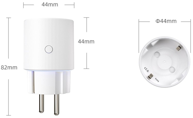 PSMART Inteligentne Gniazdko z Pomiarem Zużycia Prądu WiFi TUYA
