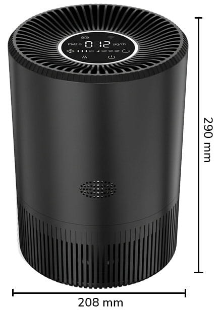 Oczyszczacz powietrza z wymiennymi filtrami HEPA PM 2.5 Czarny WiFi TUYA