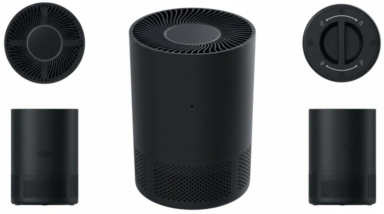 Oczyszczacz powietrza z wymiennymi filtrami HEPA PM 2.5 Czarny WiFi TUYA