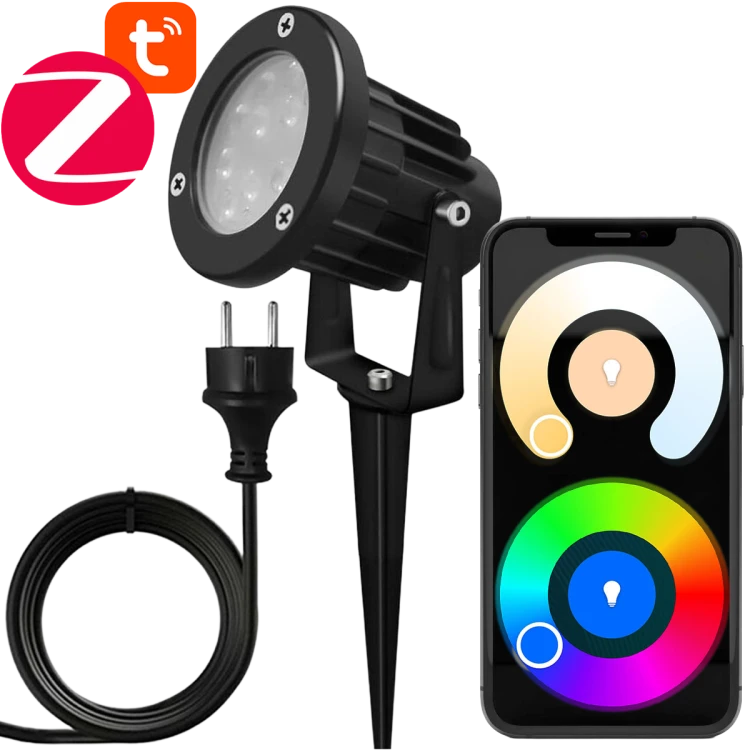 Reflektor Ogrodowy z Wtyczką 3m Oświetlenie RGBCCT 7W 230V Seria GL ZigBee RF HUE TUYA