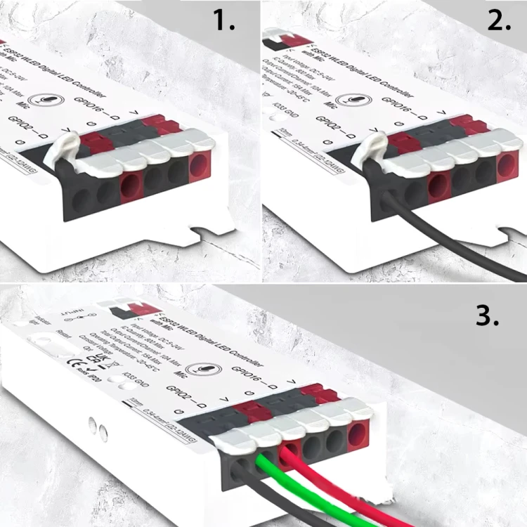 Kontroler LED RGBIC ESP32 10A 5-24V Mikrofon Seria GL WiFi WLED