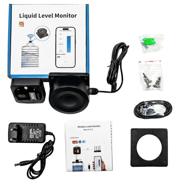 Czujnik + Monitor poziomu cieczy w zbiorniku Tuya WiFi RF