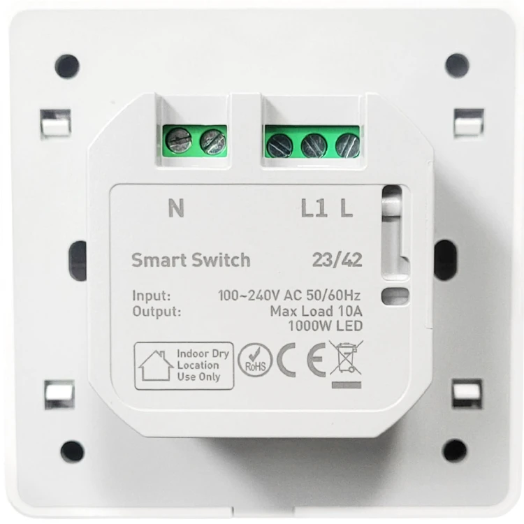 Włącznik światła 1 Obwód Biały Seria KT WiFi TUYA