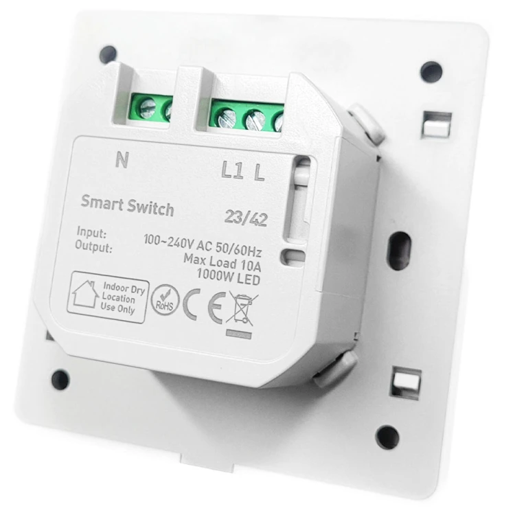 Włącznik światła 1 Obwód Biały Seria KT WiFi TUYA