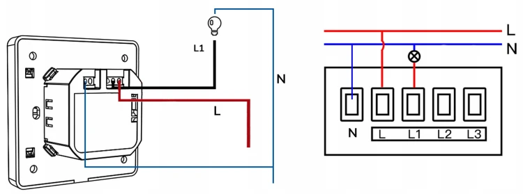 Włącznik światła 1 Obwód Biały Seria KT WiFi TUYA