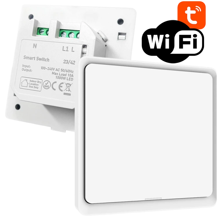 Włącznik światła 1 Obwód Biały Seria KT WiFi TUYA