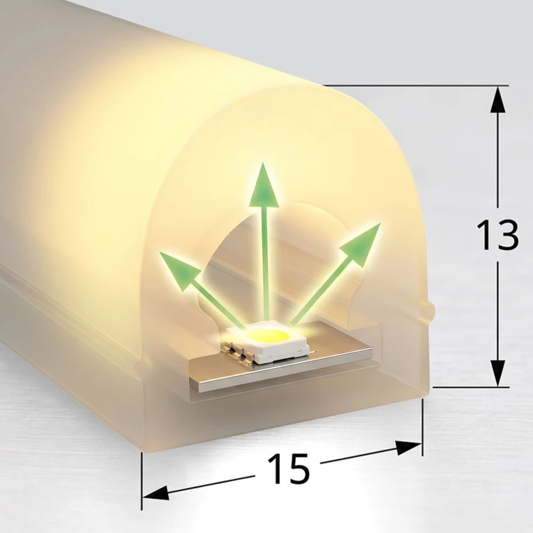 Giętki silikonowy profil dyfuzor dla Taśm LED do 10mm szerokości 5m 180°
