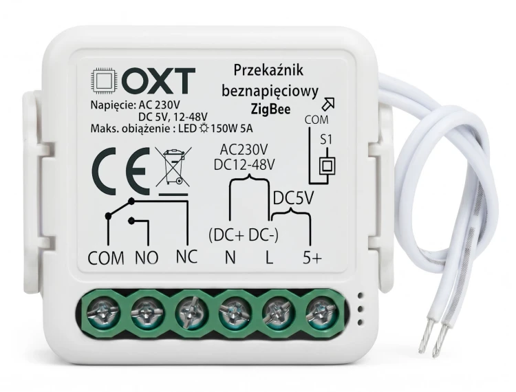 Moduł OXT Mini Przekaźnik beznapięciowy AC 230V DC 5V 12-48V ZigBee TUYA