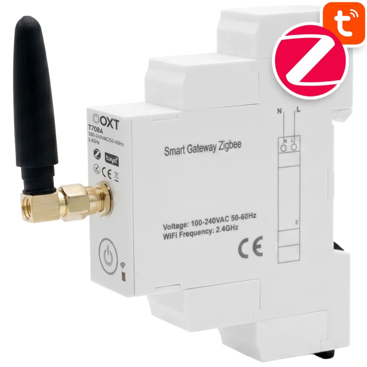 OXT Bramka Centralka ZigBee z Anteną na Szynę DIN WiFi TUYA