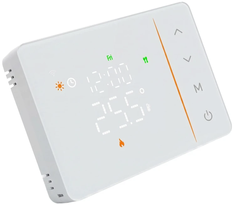 Termostat pokojowy Regulator Na Baterie do Kotła Pieca Biały 2A WiFi TUYA
