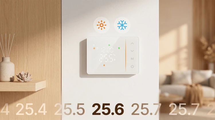 Termostat pokojowy Regulator Na Baterie do Kotła Pieca Biały 2A WiFi TUYA