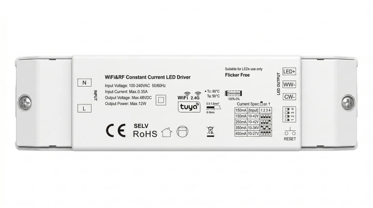 Zasilacz Sterownik LED 2w1 CCT 12W 10-42V WiFi RF TUYA Smart Life Seria SD