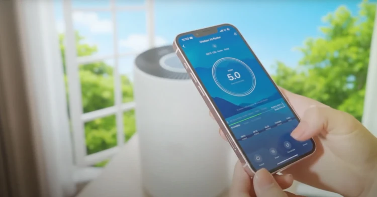 Oczyszczacz Powietrza TUYA WiFi do Pokoju 20-40m² 20dB Filtr HEPA Biały